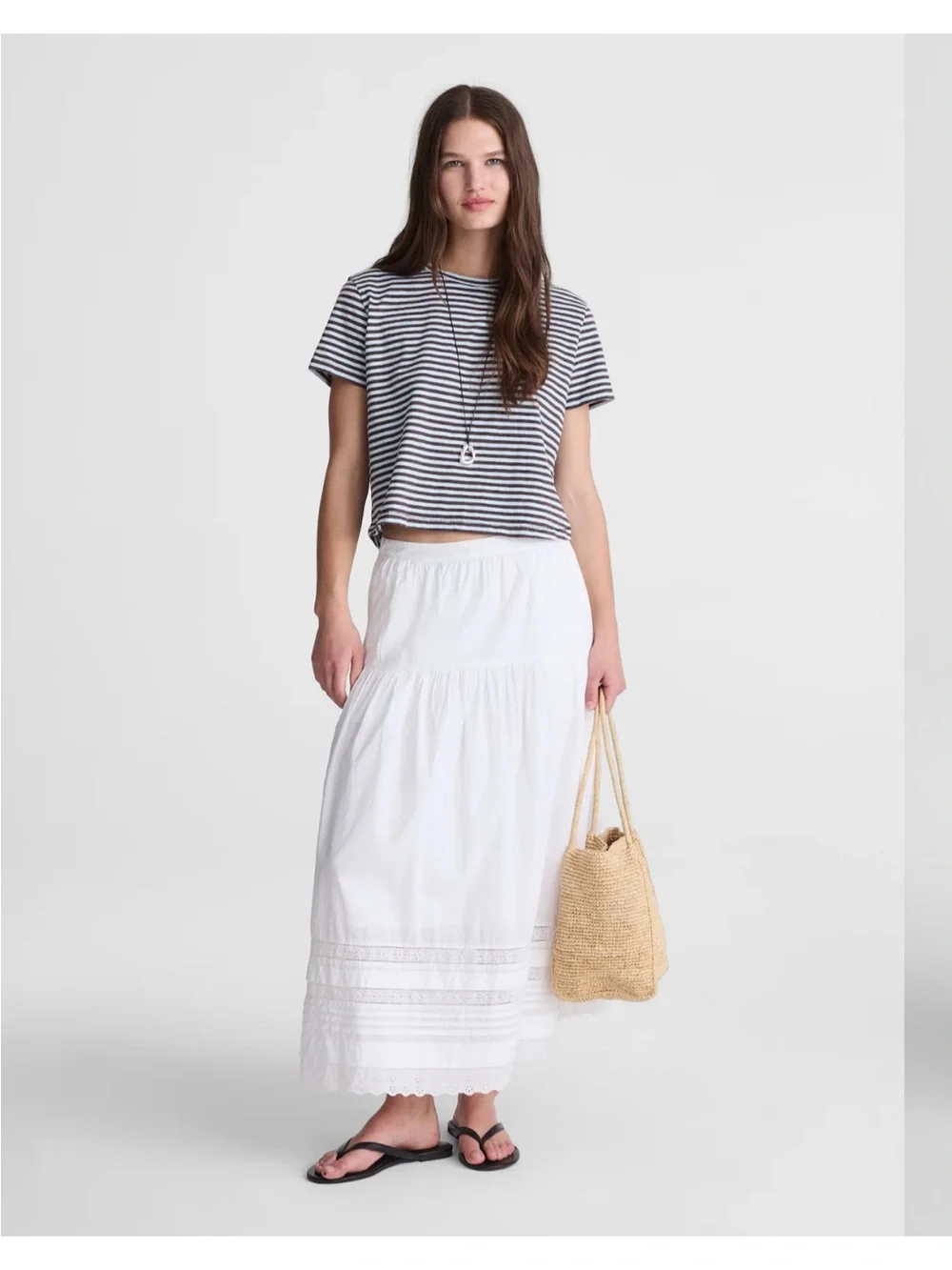 Madewell Pintucked Midi Skirt - Picture 1 of 9
